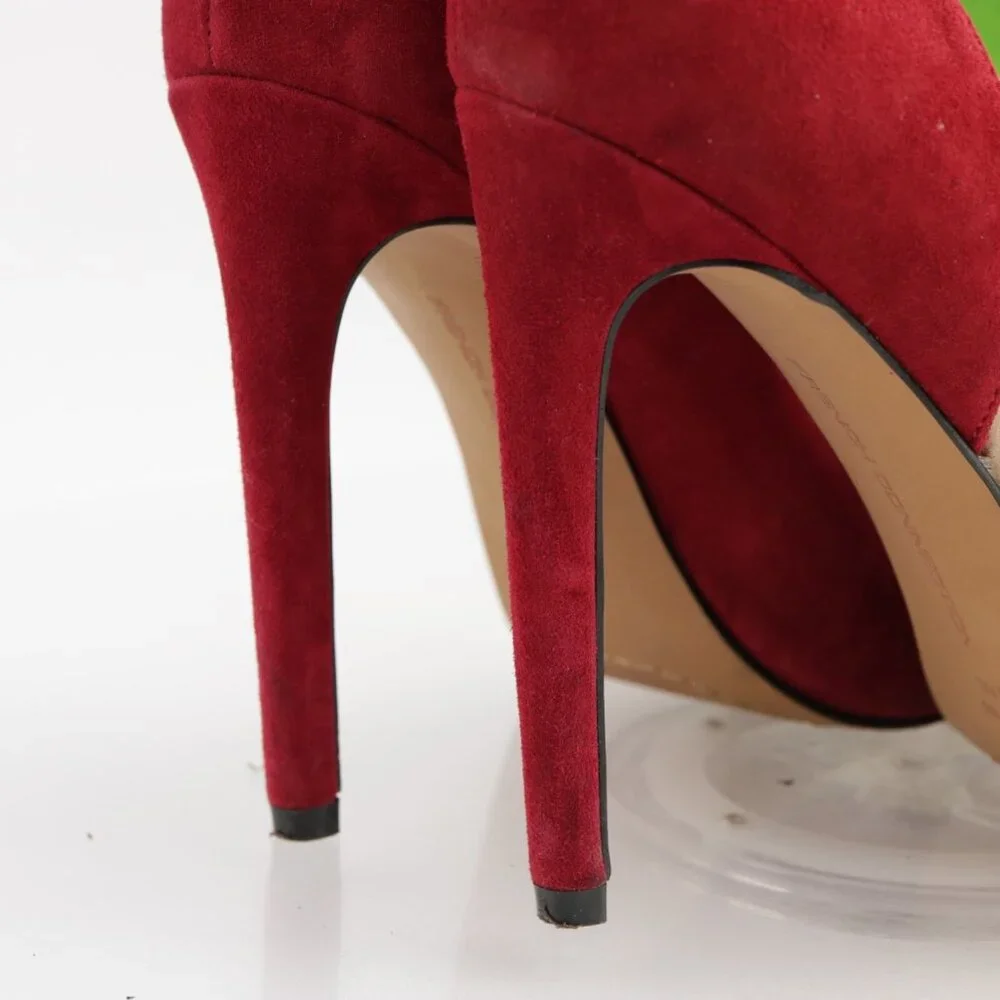 French Connection Womens D'Orsay Pump Size 8 Red Suede High Heel‎ Peep Toe Shoes